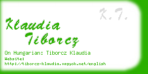 klaudia tiborcz business card